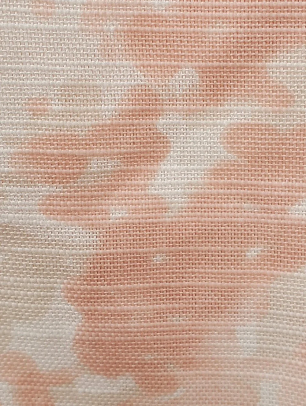 Fieldcrest Set Of 2  Pillow Shams 100% Cotton Rice Print Pink Cream Hues Sz KING